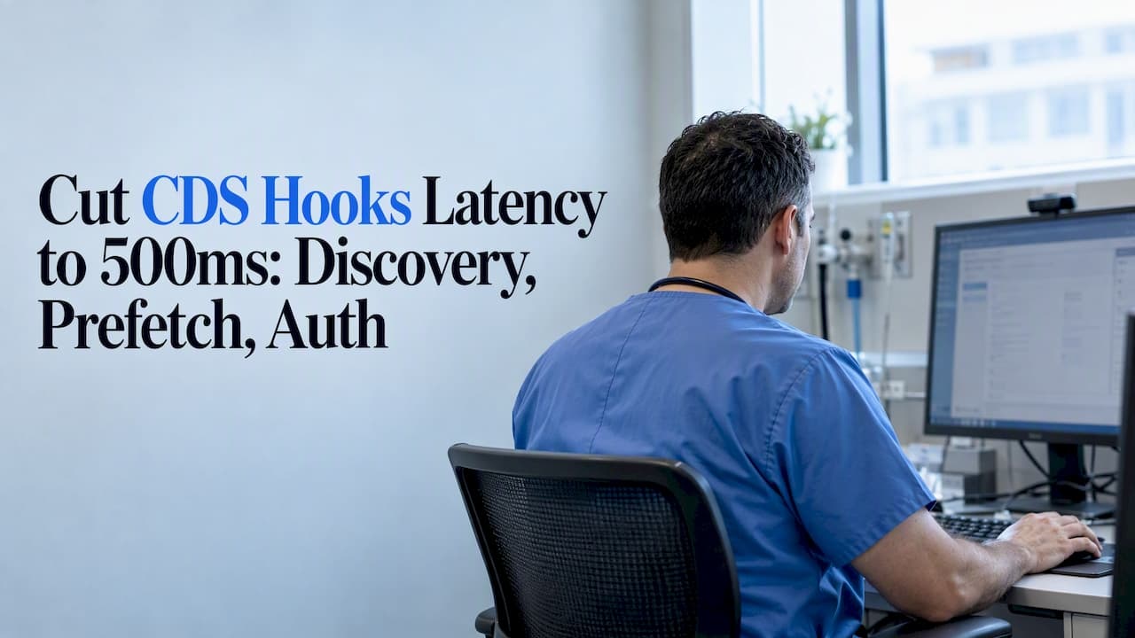 Cut CDS Hooks Latency to 500ms: Discovery, Prefetch, Auth
